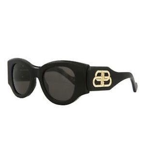 BALENCIAGA WOMENS ROUND/OVAL BLACK BLACK GREY FASHION DESIGNER EYEWEAR